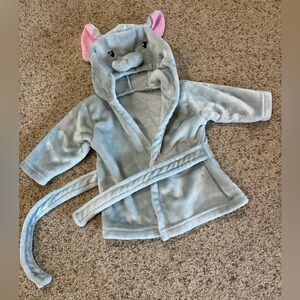 Adorable Gray Elephant Kids Robe
